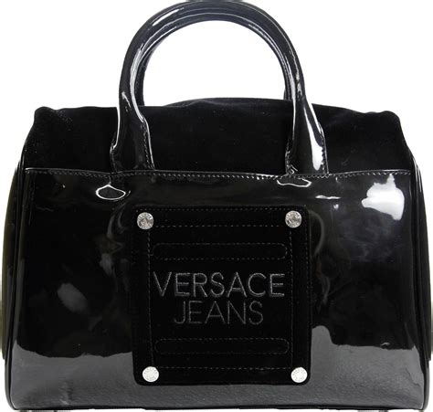 versace jeans black patent bag|Versace Jeans bags for women.